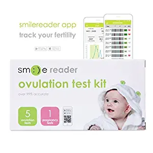 SmileReader Ovulation Test Strips with Fertility Tracking App (5 LH + 1 hCG)