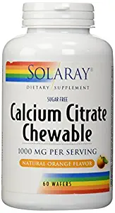 Calcium Citrate Chewable 1000mg (250mg each) Solaray 60 Chewable by Solaray