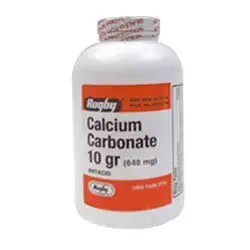 Calcium Carbonate 10 Grains Tablets To Reduce Stomach Acids By Rugby - 1000 Ea by RUGBY LABORATORIES