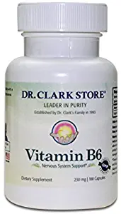 Dr. Clark Vitamin B6 Supplement, 230mg, 100 Capsules