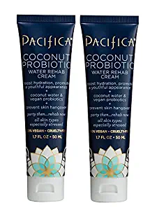 Pacifica Coconut Probiotic Water Rehab Cream (Pack of 2) with Aloe Barbadensis Leaf Juice, Coconut Water, Vitamin E and Plant Amino Acid Complex, 1.7 fl. oz.