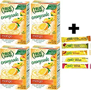 True Mango Orange Drink Mix, 10-count (Pack of 4) with 5 FREE Lemonade Sample Sticks