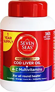 Seven Seas Cod Liver Oil Capsules plus A-Z multivitamins. 365 capsules by Seven Seas