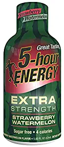 5 Hour Energy Drink Shot, Extra Strength Strawberry Watermelon, 12 Count