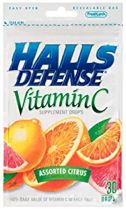 Halls Defense Vitamin C Assorted Citrus Supplement Drops -- 30 Drops