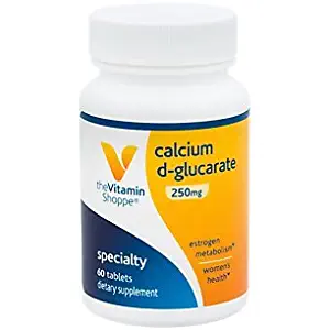 The Vitamin Shoppe Calcium DGlucarate 250MG, Natural Substance for Women's Health That Supports Estrogen Metabolism Hormone Balance Through Detoxification (60 Tablets)