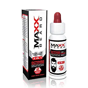 Maxx Beard -#1 Beard Growth Solution, Natural Solution for Maximum Beard Volume-2 Month Supply