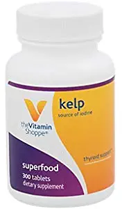 The Vitamin Shoppe Kelp (from Atlantic Kelp Potassium Iodine), Source of Iodine, Thyroid Support, Supports Energy Stamina (300 Tablets)