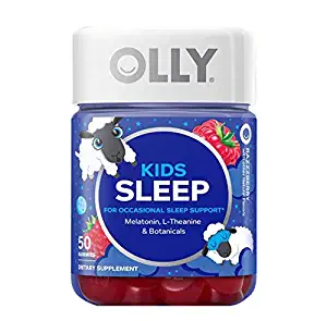 Olly Kids Sleep Vitamins Gummy! 50 Gummies Raspberry Flavor! Formulated with Melatonin, L-Theanine and Botanicals! Sleep Support for Kids! Choose from Pack 1, Pack 2 Or Pack 3! (1 Pack)