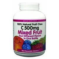 Natural Factors - C 500mg - Vitamin C - Natural Fruit Chews - Mixed Fruit 90 Wafers