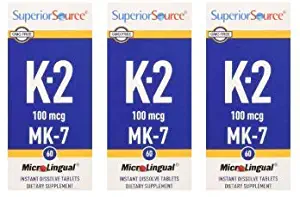 Superior Source Vitamin K2-MK7, 100 mcg, 60 Count (Pack of 3)