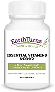 EarthTurns Essential Vitamins A-D3-K2-60 Capsules