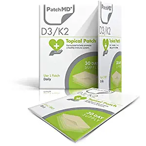 Vitamin D3 Topical Patches Pack By PatchMD - Promote A Healthy Immune System, Support The Absorption Of Calcium & Phosphorus - Strong Bones & Increased Muscle Strength - 1 Month Supply With 30 Patches