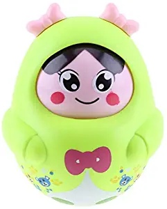 GreenSun TM Plastic Rattles Nodding Tumbler Doll with Bell Music Baby Learning Educational Toys Sweet Bell Learning Educational Toys