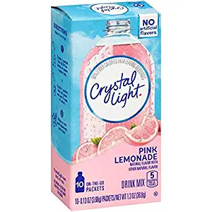 Crystal Light Drink Mix, Pink Lemonade, On The Go Packets, 10 Count (Pack of 1)