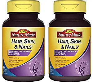 Nature Made Hair, Skin, Nails with Biotin 2500 mcg 220 Softgels - 2 Pack