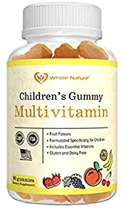 WHOLE NATURE Kids Gummy Multivitamin - Complete Daily Essentials Childrens Vitamins and Minerals for Overall Wellness, 90 Gummies. Fruit Flavor, No Artificial Sugar, Dairy and Gluten Free