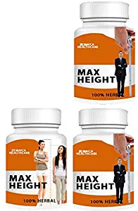 Zemaica Healthcare Max Height Growth- Ayurvedic Medicine - Women/Men 90 Capsule Pack of 3