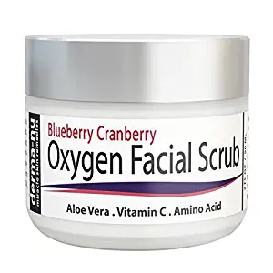Exfoliating Facial Scrub Natural & Organic - Blueberry Cranberry Anti Oxidant Face Exfoliation by Derma-nu - Aloe Vera, Vitamin C and Amino Acids - 2oz