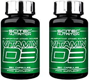 Scitec Nutrition 2 x Vitamin D3 250 Capsules by Scitec Nutrition