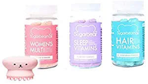 Hair Vitamins Mini Gummy Set of 3!(30 Count Total)Face Scrub Included! Vegetarian Gummy Hair Multivitamins! Formulated with Biotin, Folic Acid, and Vitamin D! No Gelatin, Dairy or Gluten!