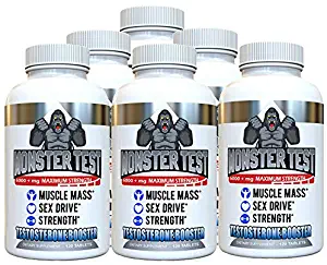 Angry Supplements Monster Test Testosterone Booster-5452 mg, Cranks T-Levels Naturally Formulated in The USA to Gain Muscle Mass, Boost Energy in The Gym, Last Longer in The Bedroom. (6-Pack)