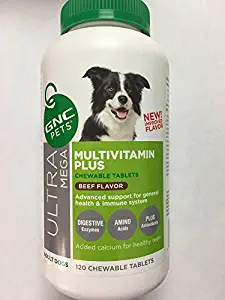 GNC Pets Ultra Mega Multivitamin Plus for Adult Dogs - Beef Flavor 120 chewable