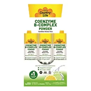 Coenzyme B-Complex Powder Lemon Lime Country Life 30 Stick Packets Box