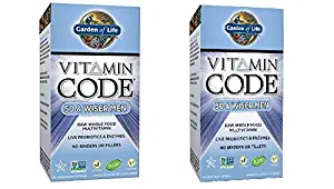 Garden of Life Multivitamin for Men - Vitamin Code 50 & Wiser Men's Raw Whole Food Vitamin Supplement with Probiotics, Vegetarian, 360 Capsules