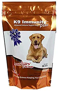 Aloha Medicinals - K9 Immunity Plus - Potent Immune Booster for Dogs 30-70 lbs - Certified Organic – Mushroom Enhanced Supplement - Veterinarian Recommended Dog Health Supplement (60 Chews)