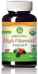 Acerola Cherry Powder - High Vitamin C Supplement - made from 100% Certified Organic Acerola Cherries - a True Whole Food Vitamin (3.5 ounces) by Traditional Foods Market