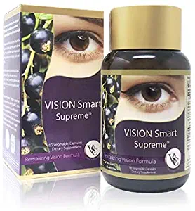 Vision Smart Supreme - Superior Eye Supplement, Premium Quality New Zealand Blackcurrant + Natural Raw Ingredient Exclusive Formula from Just The Berries PD, All Vegetable Capsule | Product of USA …