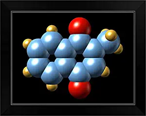 CANVAS ON DEMAND Vitamin K3, Molecular Model Black Framed Art Print, 19"x15"x1"