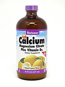 Bluebonnet Nutrition Liquid Calcium Citrate Magnesium Citrate, Vitamin D3, Bone Health, Gluten Free, Soy free, milk free, kosher, 16 Fl Oz, 32 Servings, Lemon Flavor