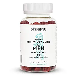 Multivitamin for Men: Vitamin D3, Vitamin B12/B6, Vitamin A, Biotin, Vitamin E, Lycopene for Prostate Health*, Niacin, Certified Non-GMO, Vegetarian/Low-Sugar Gummies; 60 Count, (30 Day Supply)