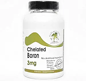 Chelated Boron 3mg ~ 200 Capsules - No Additives ~ Naturetition Supplements