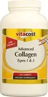 Vitacost Advanced Collagen Type 1 & 3 with Vitamin C -- 6000 mg - 252 Tablets