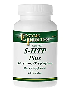Enzyme Process - 5-HTP Plus 60 Capsules (5-Hydroxytryptophan) Includes Vitamin B6 and Active Enzyme Base Blend