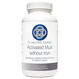 Activated Multi Without Iron- Increased Absorbability with Chelated Minerals and Activated B-Vitamins- Pharmaceutical Grade- cGMP/FDA Inspected Facility- Made in USA- 120 Capsules