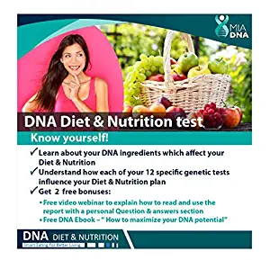 MiaDNA Genetic Home DNA Test Kit for Diet & Nutrition ! Leverage Personal Genetic Testing to Uncover Your Dietary Profile and Body Response to Food! Diet Plan Tailored for You with DNA Analysis.