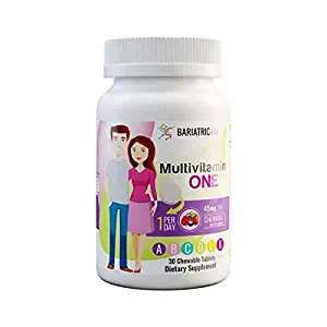 BariatricPal Multivitamin ONE"1 per Day!" Bariatric Multivitamin Chewable with 45mg Iron (12-Month Supply)