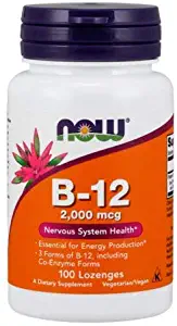 Now Foods B-12 2000 mcg - 100 Lozenges 2 Pack