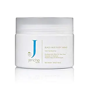 Jericho Black Mud Mask for Face & Body from Dead Sea, Acne, Psoriasis, Eczema and Arthritis Treatement, contains Aloe Vera, Olive Oil and Vitamin E, Paraben free, Non-irritating, 18oz, 500g