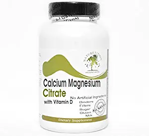 Calcium 500mg and Magnesium 250mg Citrate + Vitamin D ~ 100 Capsules - No Additives ~ Naturetition Supplements