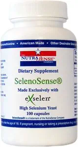 NutraSense SelenoSense with eXselen Organic Selenium, 100mcg, 100ct Veggie Capsules for Overall Health & Cell Protection