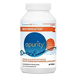 Opurity Bypass & Sleeve Optimized Multivitamin Multimineral CHEWABLE Supplement by Being Well Essentials - Citrus Berry Flavor - 90 Tablets (90 Day Supply)