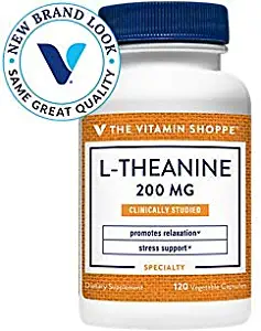 LTheanine, Clinically Studied Promotes Relaxation Stress Support 200 MG, 120 Vegetable Capsules, 120 Servings by the Vitamin Shoppe