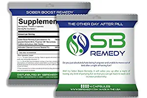 SB Remedy Hangover Cure Charcoal Pills - All Natural Proprietary Blend - Travel Packs - 5 Packets