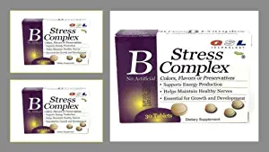 GSL Stress B Complex & VIT C E zinc B12 B6 B2 B3 Folic Acid 30 Tablet Box 3 Pack
