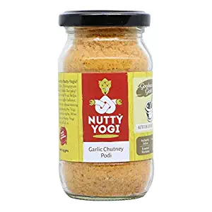 Nutty Yogi Garlic Chutney Podi, Vegan, Authentic Indian Spice Mix, Vintage Recipe, Rich In Antioxidant, Goodness of Garlic with Vitamin C, No Added Color and Flavors - 125 grams